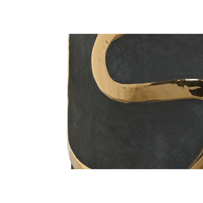 DKD Home Decor Jarrón de Gres Abstracto Rugoso Gris y Dorado