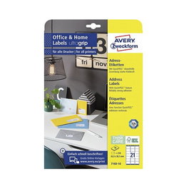 AVERY Zweckform Etiquetas de dirección 7160-10, blanco, 63,5 x 38,1 mm