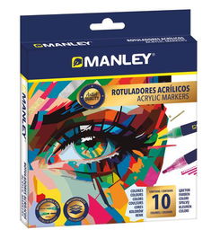 Rotulador Acrilico Manley Doble Punta Caja De 10 (Set de 8)