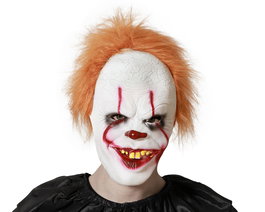 Mascara Payaso Blanco Vinilo Halloween Hombre Adulto Expresion Inquietante
