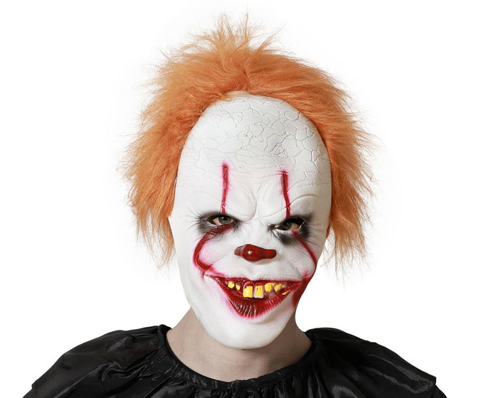 Mascara Payaso Blanco Vinilo Halloween Hombre Adulto Expresion Inquietante Mascara Payaso Blanco Vinilo Halloween Hombre Adulto Expresion Inquietante