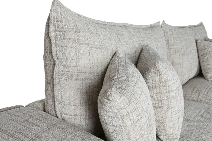 DKD Home Decor Sofá Lino Pluma Beige con 4 Cojines DKD Home Decor Sofá Lino Pluma Beige con 4 Cojines