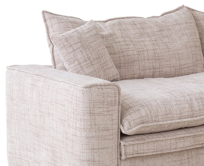 DKD Home Decor Sofá Lino Pluma Beige con 4 Cojines DKD Home Decor Sofá Lino Pluma Beige con 4 Cojines