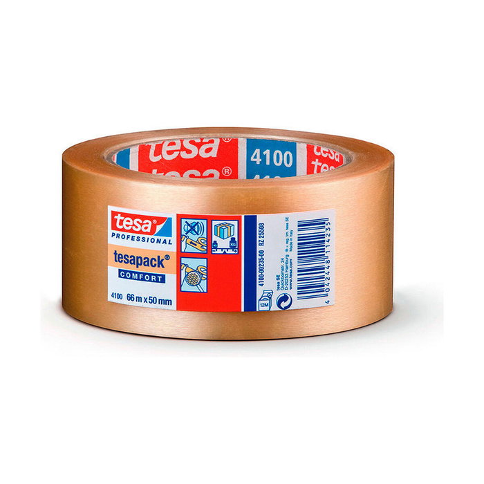 Tesa Cinta de embalar PVC rugoso transparente 50 mm x 66 m