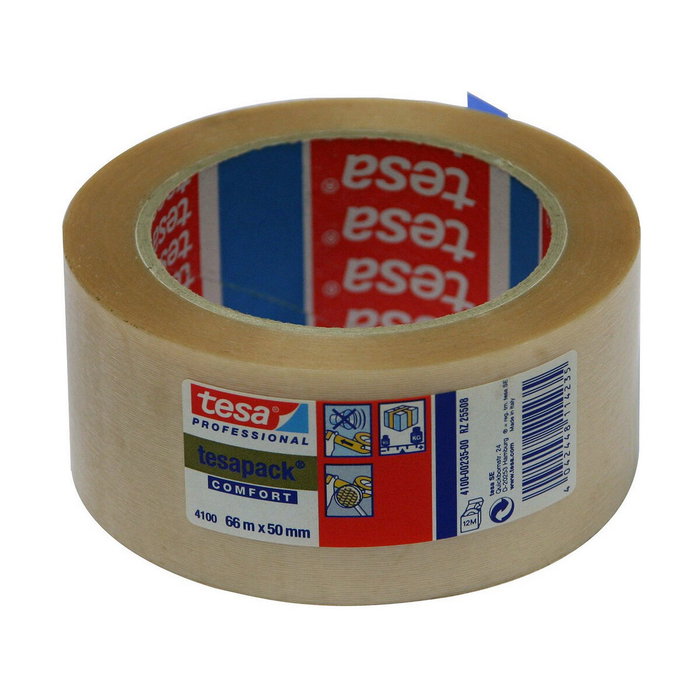 Tesa Cinta de embalar PVC rugoso transparente 50 mm x 66 m