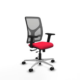 PIQUERAS Y CRESPO Silla de oficina Motilla con mecanismo Sincro/Traslack, Rojo y Gris