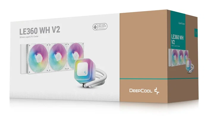 DeepCool LE360 WH V2 Kit Refrigeración Líquida AIO para CPU con Radiador de 360mm y 3 Ventiladores de 120mm, Blanco, RGB, PWM, Compatible Intel/AMD