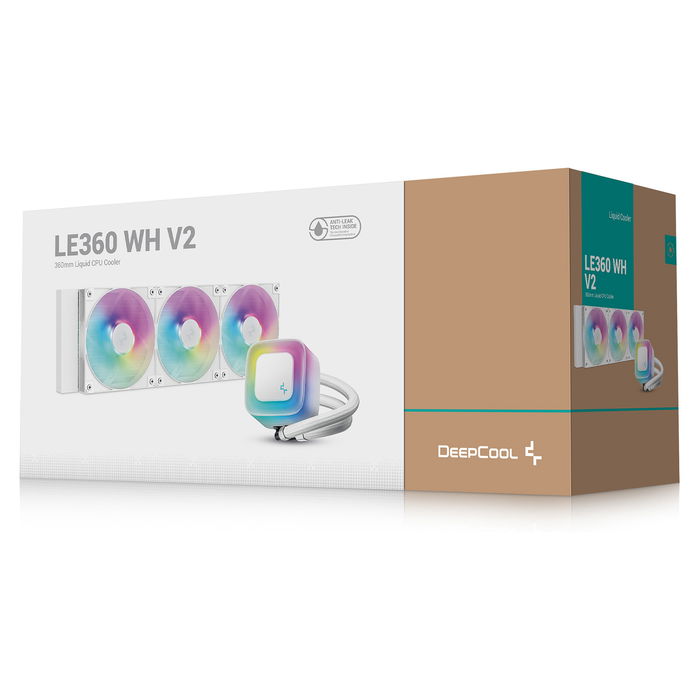 Deepcool LE360 WH V2 Refrigeración Líquida Todo en Uno para Procesador, Ventilador 12 cm, Blanco, LGA 1700, AM5