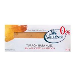 LA CAMPESINA Turron SG S/A Nata y Nuez Sin Azucar Añadido 185g