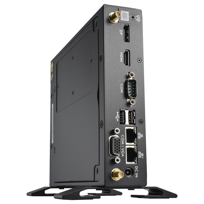 Shuttle Computer Barebone XPC Slim DS50U Mini PC, Intel Celeron 7305, DDR5, 2x M.2, 1x SATA, HDMI, DP, VGA, Black, 90W