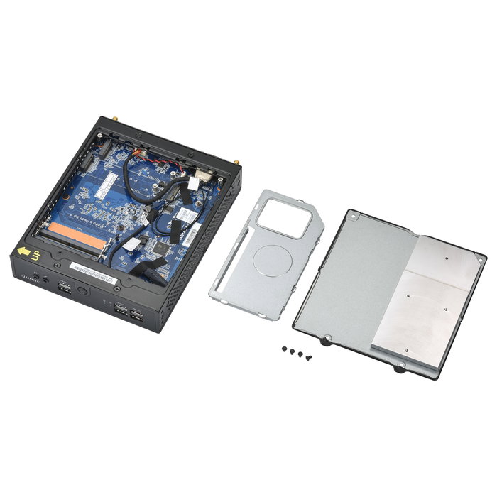 Shuttle Computer Barebone XPC Slim DS50U Mini PC, Intel Celeron 7305, DDR5, 2x M.2, 1x SATA, HDMI, DP, VGA, Black, 90W