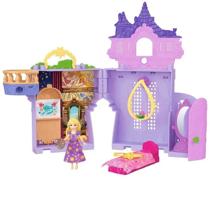 Mattel Disney Princess Mini Castillo de Rapunzel con Figura de Rapunzel y Pascal