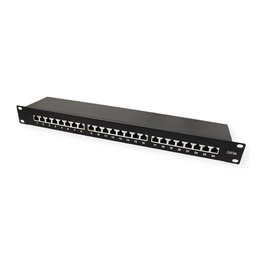 VALUE 26.99.0364 Patch Panel Kat.6A Class EA 24 puertos blindado negro