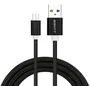 Eightt ECM-1B-2M Cable USB 2.0 de 2m, USB A a Micro USB B Macho, Negro con Forro Trenzado de Nylon