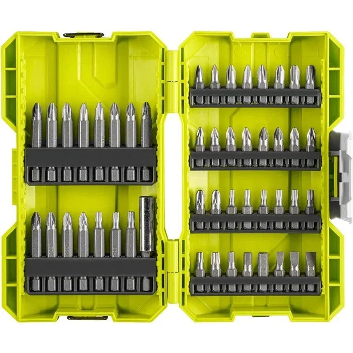 Ryobi RAK48SSD - Estuche kit de 48 puntas para atornillar y soporte magnético - Incluye PH, PZ, TX, HEX, SL