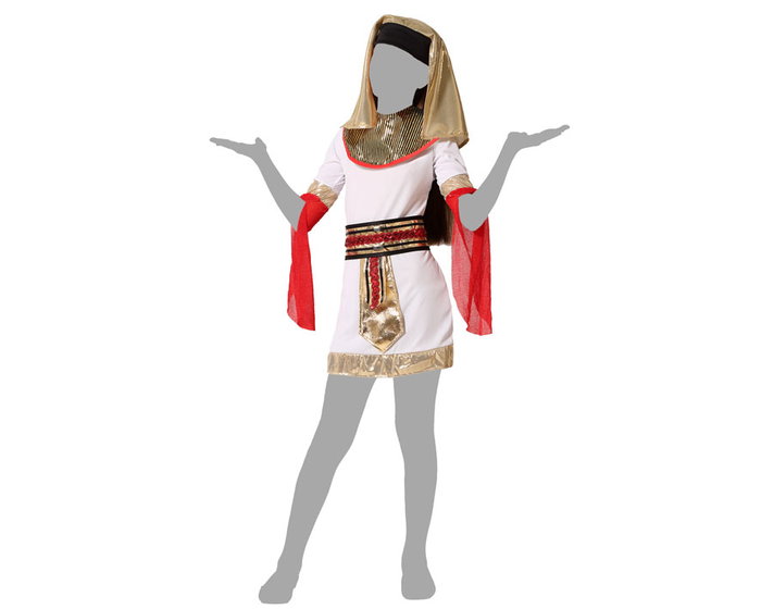 Atosa Disfraz Egipcia Niña Infantil Blanco, 4 piezas Atosa Disfraz Egipcia Niña Infantil Blanco, 4 piezas