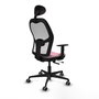 PIQUERAS Y CRESPO Silla de oficina Jorquera Rosa y Blanca con Mecanismo Sincro/Traslack