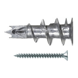 Fischer. Duebel GKM 12 Anclajes de Metal para Placas de Yeso, Plata, 100 Unidades con Tornillo