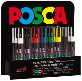 Marcador T.Opaca No Perm. Uni Posca 0,9 (Pc-3M) Expositor De 36