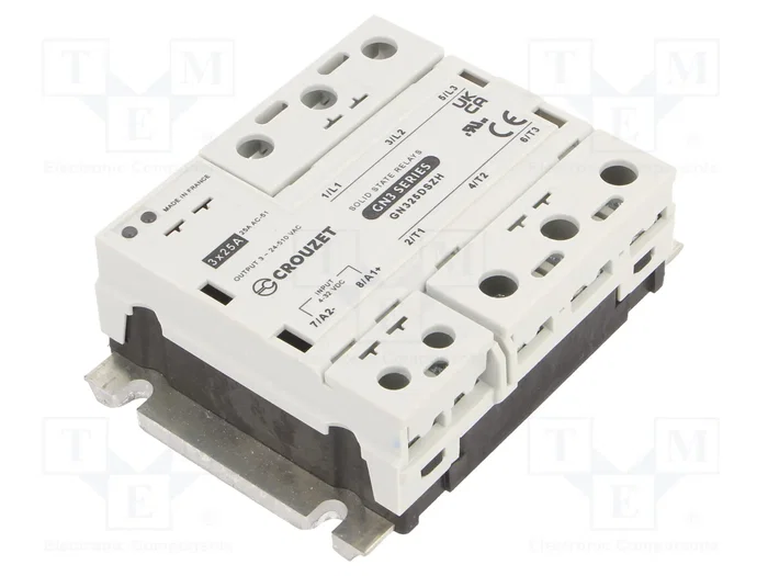 CROUZET GN3 Relé de semiconductor trifásico 25A 24-510VAC CROUZET GN3 Relé de semiconductor trifásico 25A 24-510VAC