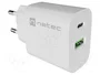 Natec Ribera Cargador de red 20W con 1x USB-A y 1x USB-C, Blanco