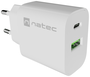 Natec Ribera Cargador de red 1x USB-A + 1x USB-C Blanco