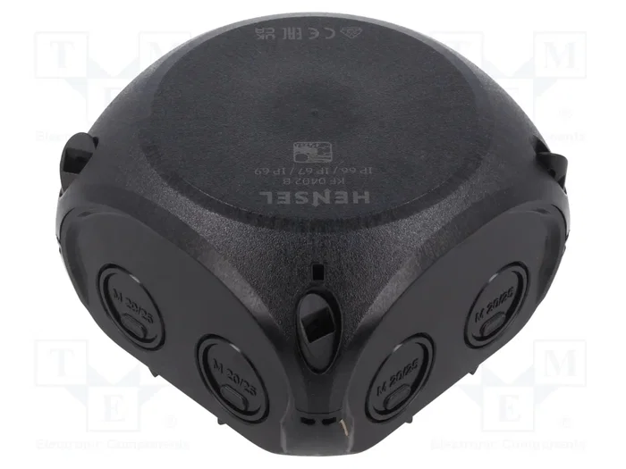 HENSEL KF-0404-B Caja de Conexiones Negra con Abrazaderas HENSEL KF-0404-B Caja de Conexiones Negra con Abrazaderas
