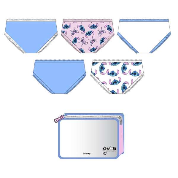 Cerdá Pack Braguitas Single Jersey Neceser Stitch T04/05 Modelos Surtidos 4-5 Años