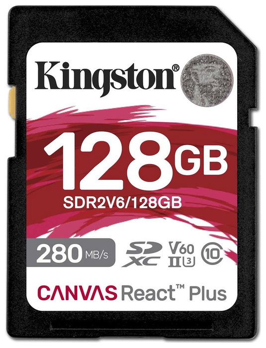 Kingston Canvas React Plus 128GB SDXC UHS-II V60 Kingston Canvas React Plus 128GB SDXC UHS-II V60