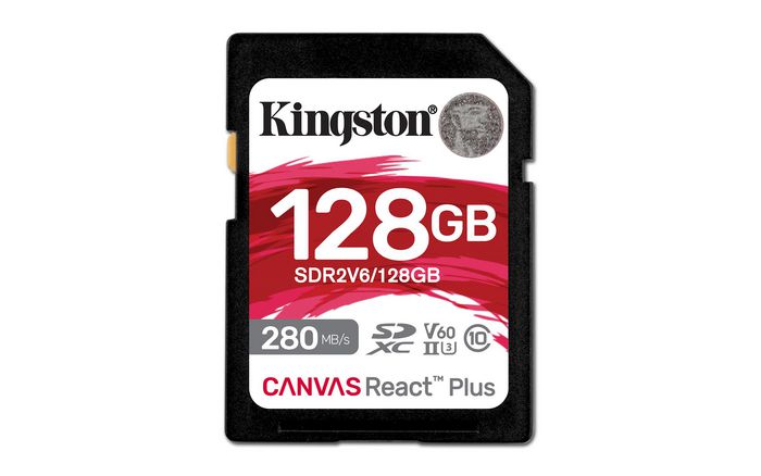 Kingston Canvas React Plus 128GB SDXC UHS-II V60 Kingston Canvas React Plus 128GB SDXC UHS-II V60
