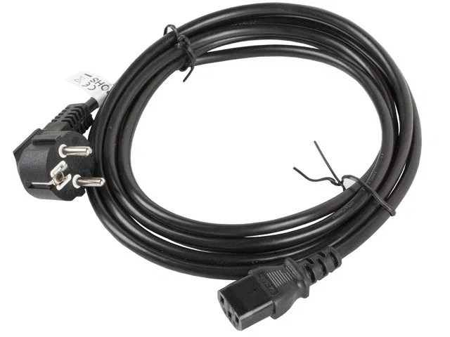 Lanberg CA-C13C-11CC-0030-BK Cable de Alimentación C13 Acoplador Angular y CEE 7/7, 3 m