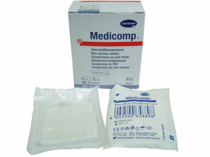 MEDICOMP Gasas Non Woven Estériles 5x5 cm, 40 Sobres MEDICOMP Gasas Non Woven Estériles 5x5 cm, 40 Sobres