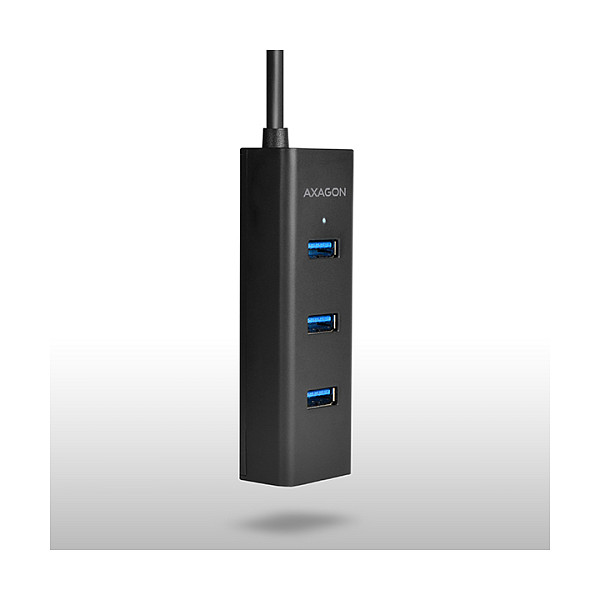 Axagon HUE-S2BL Hub USB-A con 4 puertos USB 3.0 y alimentación externa, 1,2 m