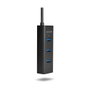 Axagon HUE-S2BL Hub USB-A con 4 puertos USB 3.0 y alimentación externa, 1,2 m