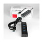 Axagon HUE-S2BL Hub USB-A con 4 puertos USB 3.0 y alimentación externa, 1,2 m