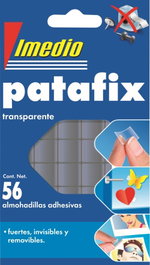 IMEDIO Masilla adhesiva transparente patafix en caja de 12 sobres