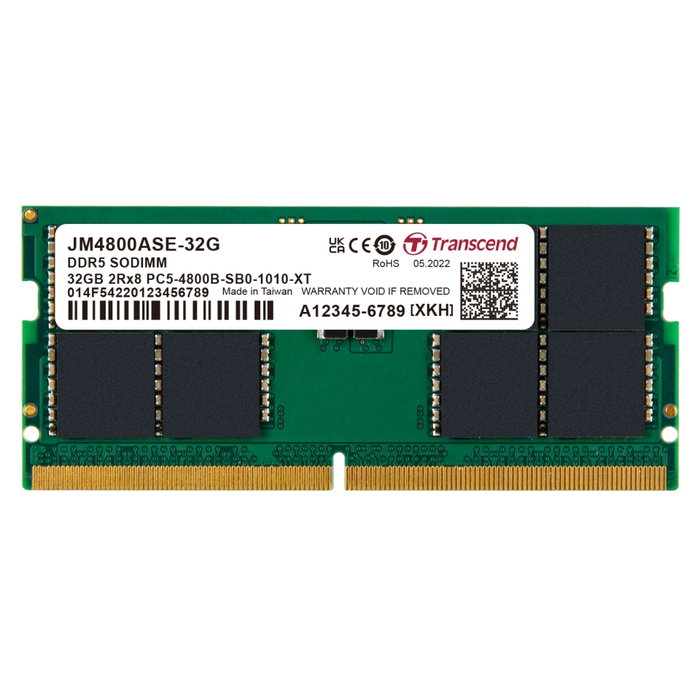 Transcend JetRAM DDR5 4800 32GB SO-DIMM JM4800ASE-32G Transcend JetRAM DDR5 4800 32GB SO-DIMM JM4800ASE-32G