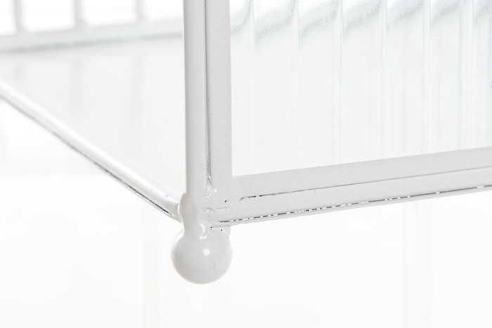 DKD Home Decor Revistero Scandi Blanco Metal y Cristal 16 x 34 x 36 cm (2 Unidades) DKD Home Decor Revistero Scandi Blanco Metal y Cristal 16 x 34 x 36 cm (2 Unidades)