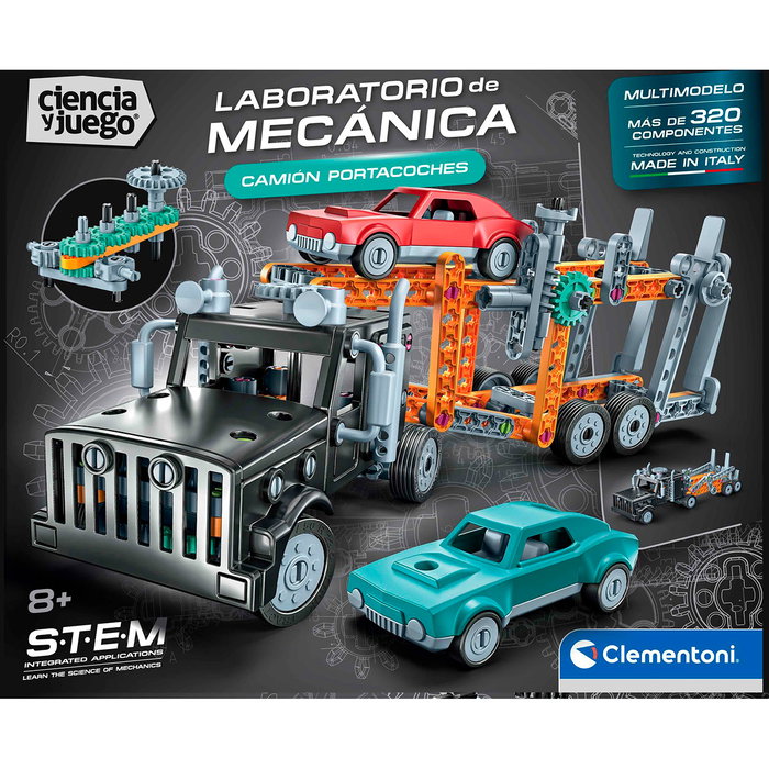 Clementoni Camión Portacoches Mechanics 55674 Set de construcción, +8 años