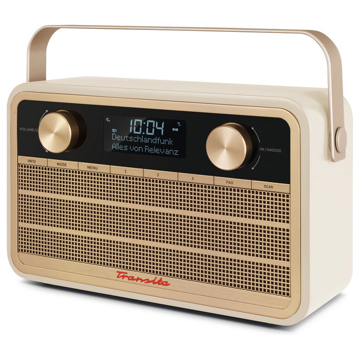 TechniSat Transita 120 - Radio Portátil Digital DAB+ y FM, Pantalla LCD, Batería Recargable, Color Beige