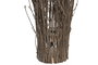 DKD Home Decor Lámpara de pie de Mimbre y Paulownia Marrón Oscuro