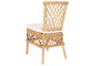 DKD Home Decor Silla de Ratán con Cojín en Natural y Blanco