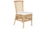DKD Home Decor Silla de Ratán con Cojín en Natural y Blanco