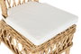 DKD Home Decor Silla de Ratán con Cojín en Natural y Blanco