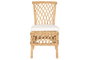 DKD Home Decor Silla de Ratán con Cojín en Natural y Blanco