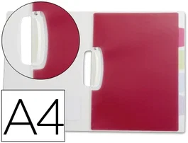 Liderpapel Carpeta Dossier Transparente con Pinza Lateral y 5 Separadores