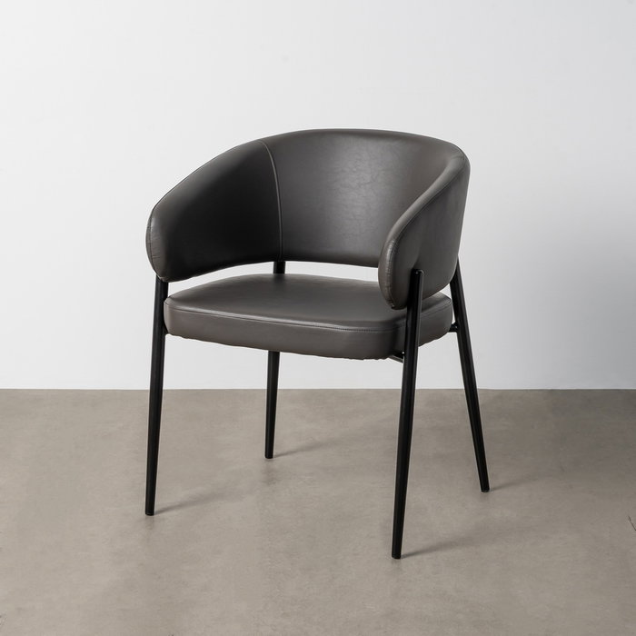 Silla Gris Simil Piel Contract 60 X 59 X 83 cm (Set de 2)