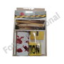 Kit Decorativo Escena De Crimen Halloween - 8 Piezas con Cinta Precaución, Marcadores Y Manchas De Sangre Realista