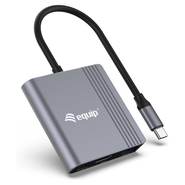 Equip Adaptador 3 en 1 USB-C HDMI 4K/60Hz USB-A USB-C PD 100W Gris Equip Adaptador 3 en 1 USB-C HDMI 4K/60Hz USB-A USB-C PD 100W Gris