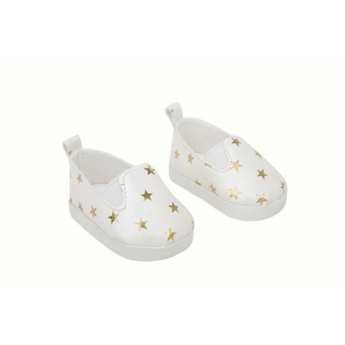 Muñecas Arias Set Zapatos Blanco Con Estrellitas Para Muñecos De 45 Cm